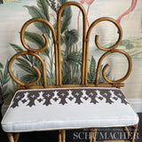 Schumacher Bergama Appliqué Carbon & Ivory Fabric