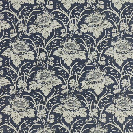 Schumacher 741N59 LOUISA in INDIGO Fabric - RAOUL TEXTILES