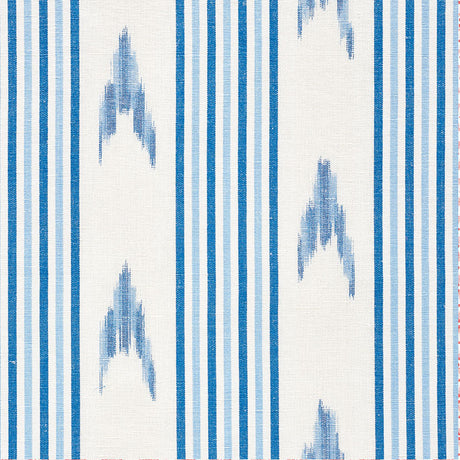 Schumacher Santa Barbara Ikat Indigo Fabric - Eade's Wallpaper