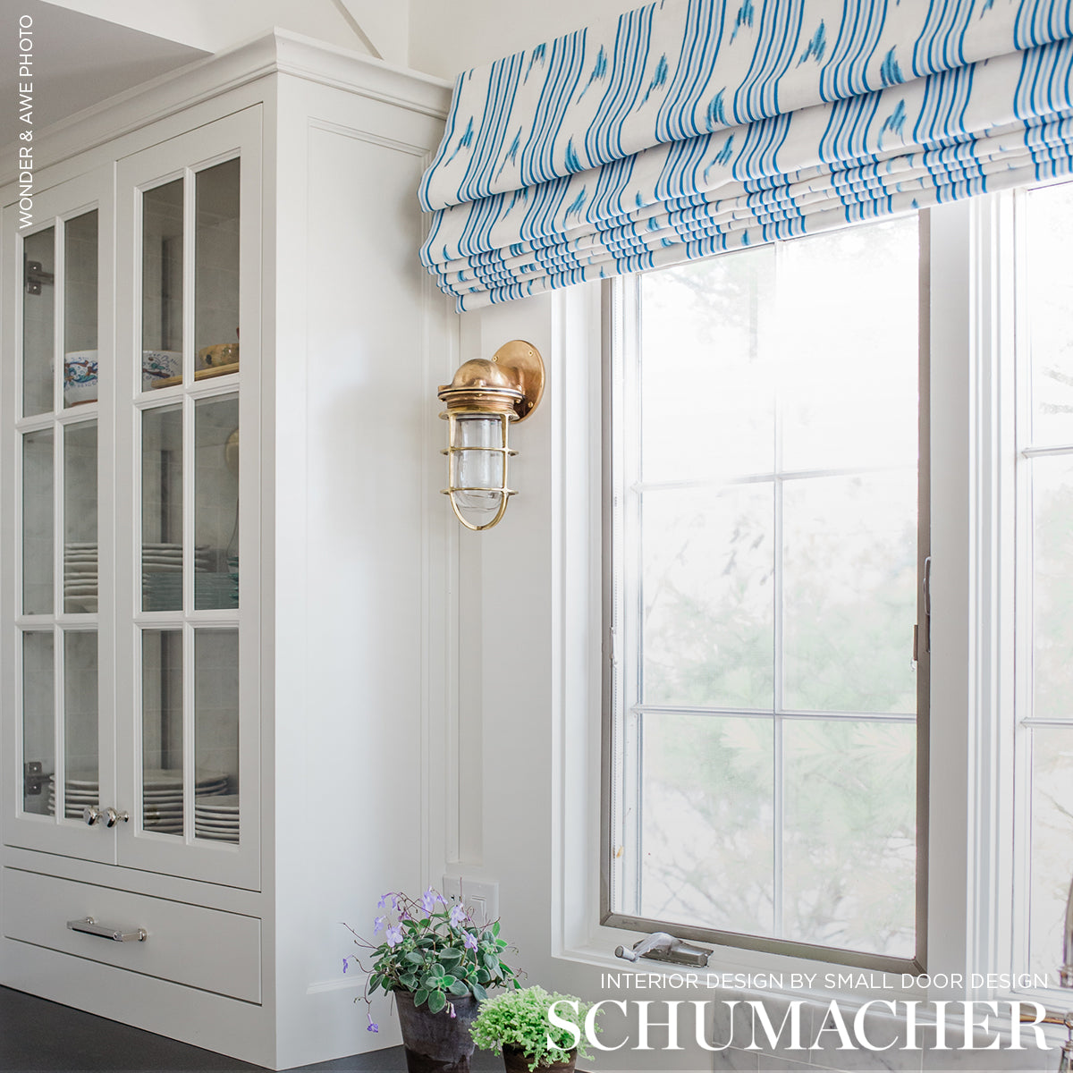 Schumacher Santa Barbara Ikat Indigo Fabric - Eade's Wallpaper