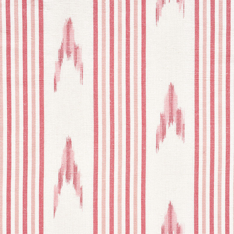 Schumacher Santa Barbara Ikat Pink Fabric - Eade's Wallpaper