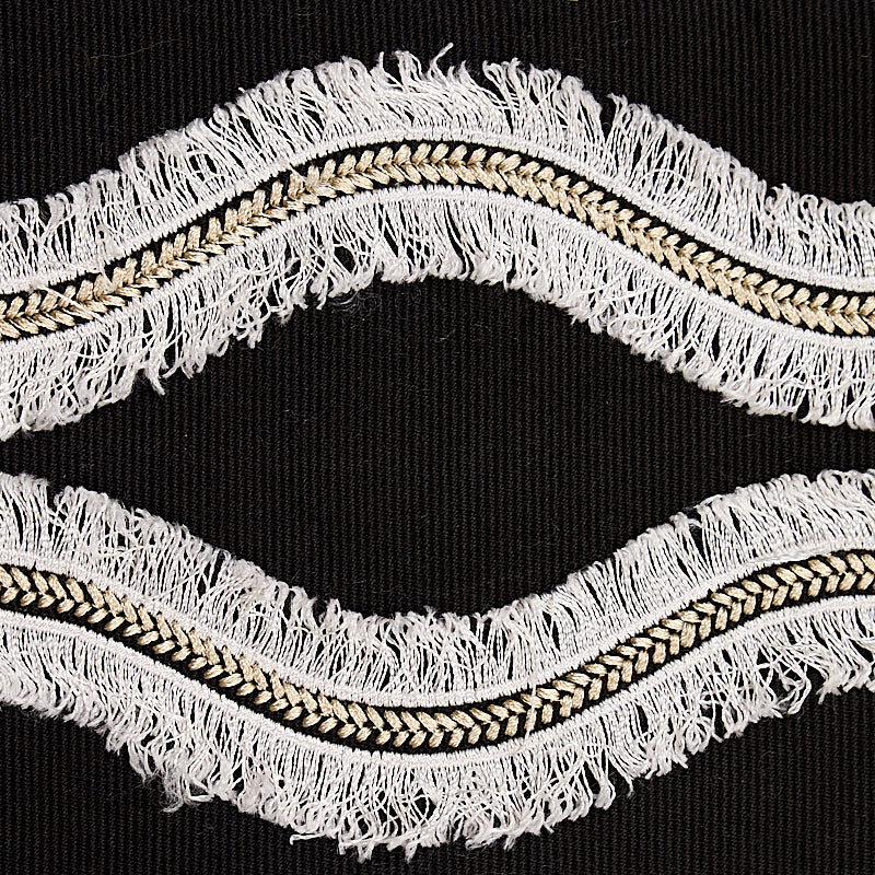 Schumacher 74334 OGEE EMBROIDERED TAPE in BLACK Trim - BOHEM
