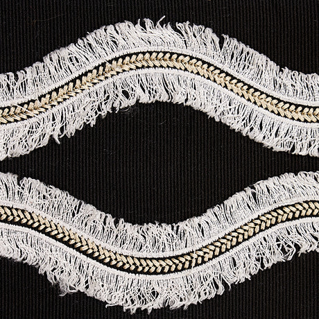Schumacher 74334 OGEE EMBROIDERED TAPE in BLACK Trim - BOHEM