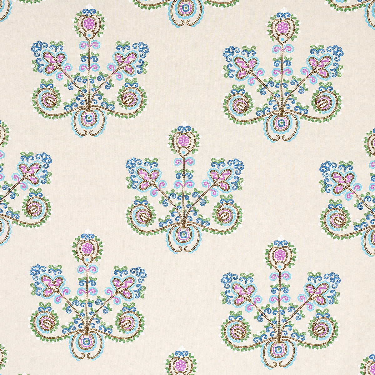 Schumacher Estrella Embroidery Jewel Fabric