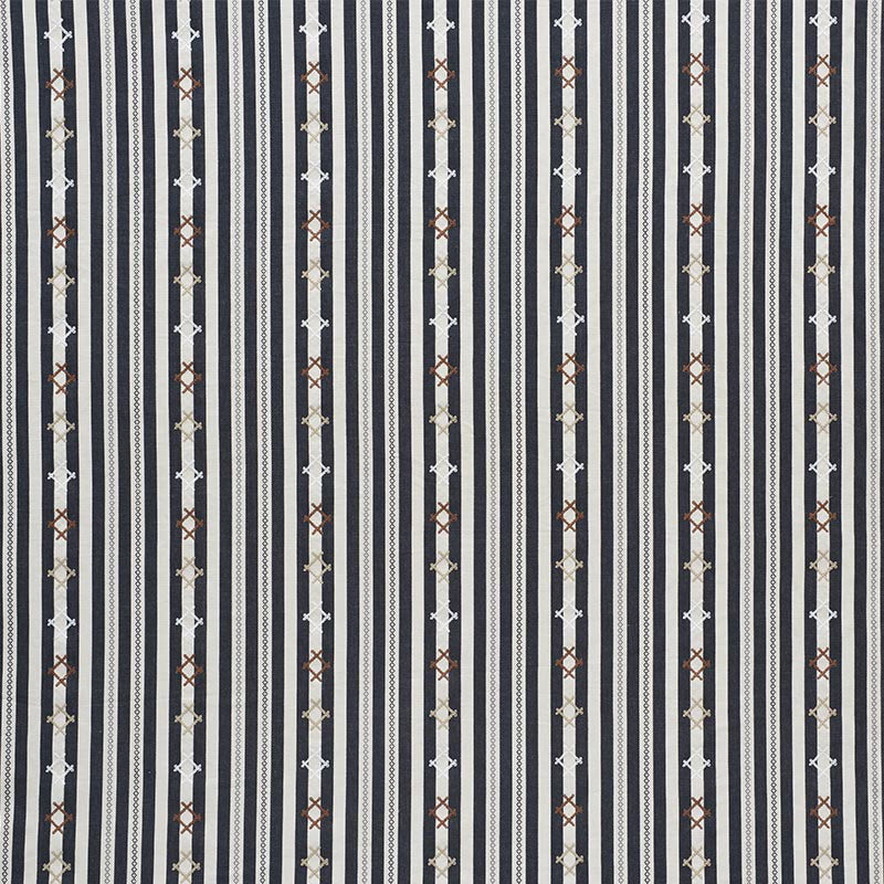 Schumacher Rhodes Stripe Black Fabric - Eade's Wallpaper