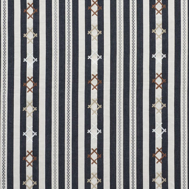 Schumacher Rhodes Stripe Black Fabric - Eade's Wallpaper