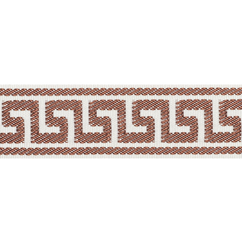 Schumacher 74684 ETIENNE SILK GREEK KEY NARROW in BROWN Trim