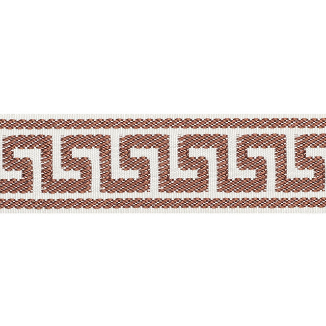 Schumacher 74684 ETIENNE SILK GREEK KEY NARROW in BROWN Trim