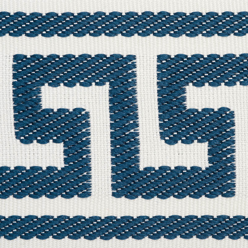 Schumacher 74706 ETIENNE SILK GREEK KEY WIDE in NAVY Trim - 