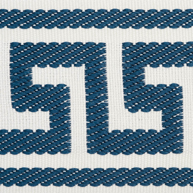 Schumacher 74706 ETIENNE SILK GREEK KEY WIDE in NAVY Trim - 