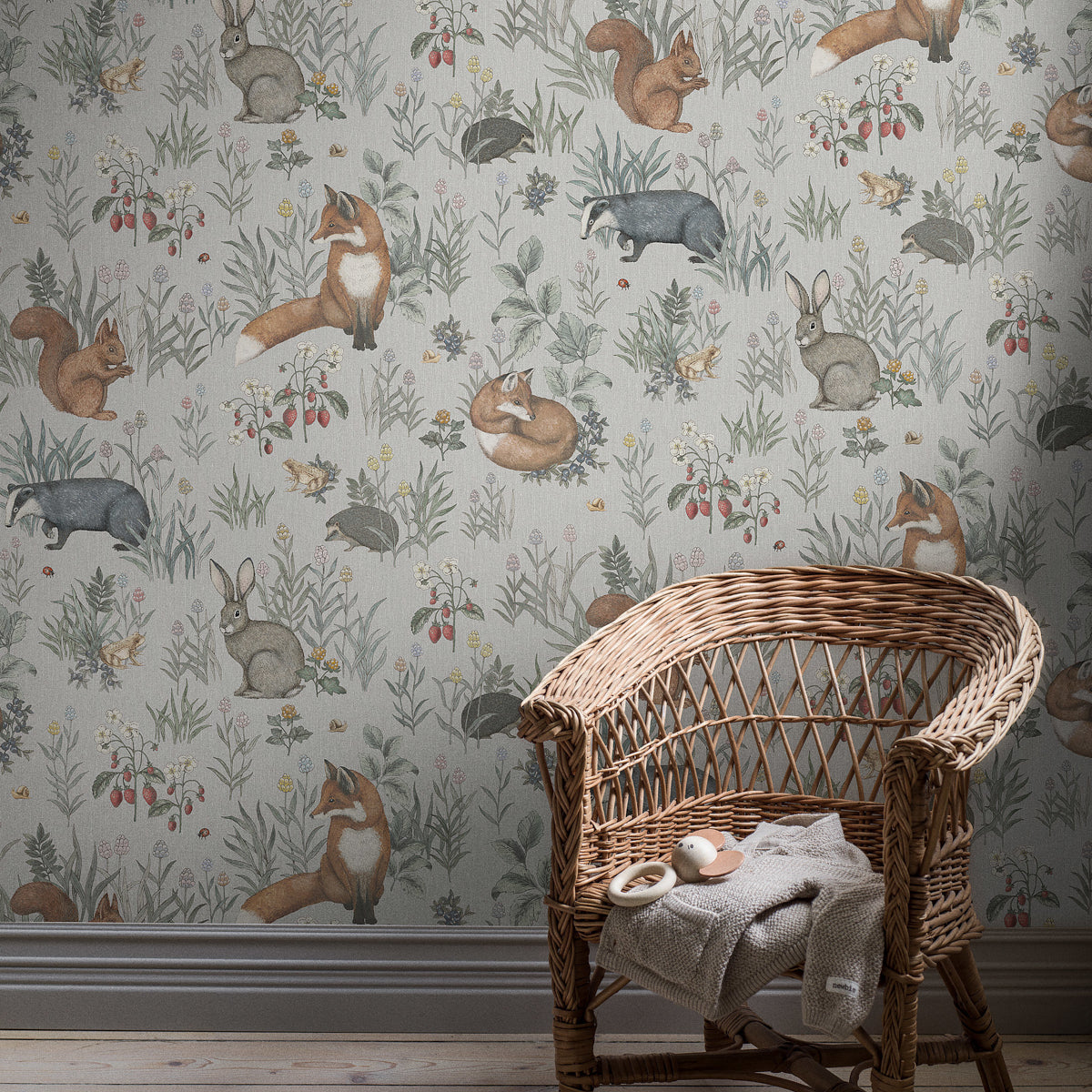 Schumacher Forest Friends Mural Multi Wallpaper