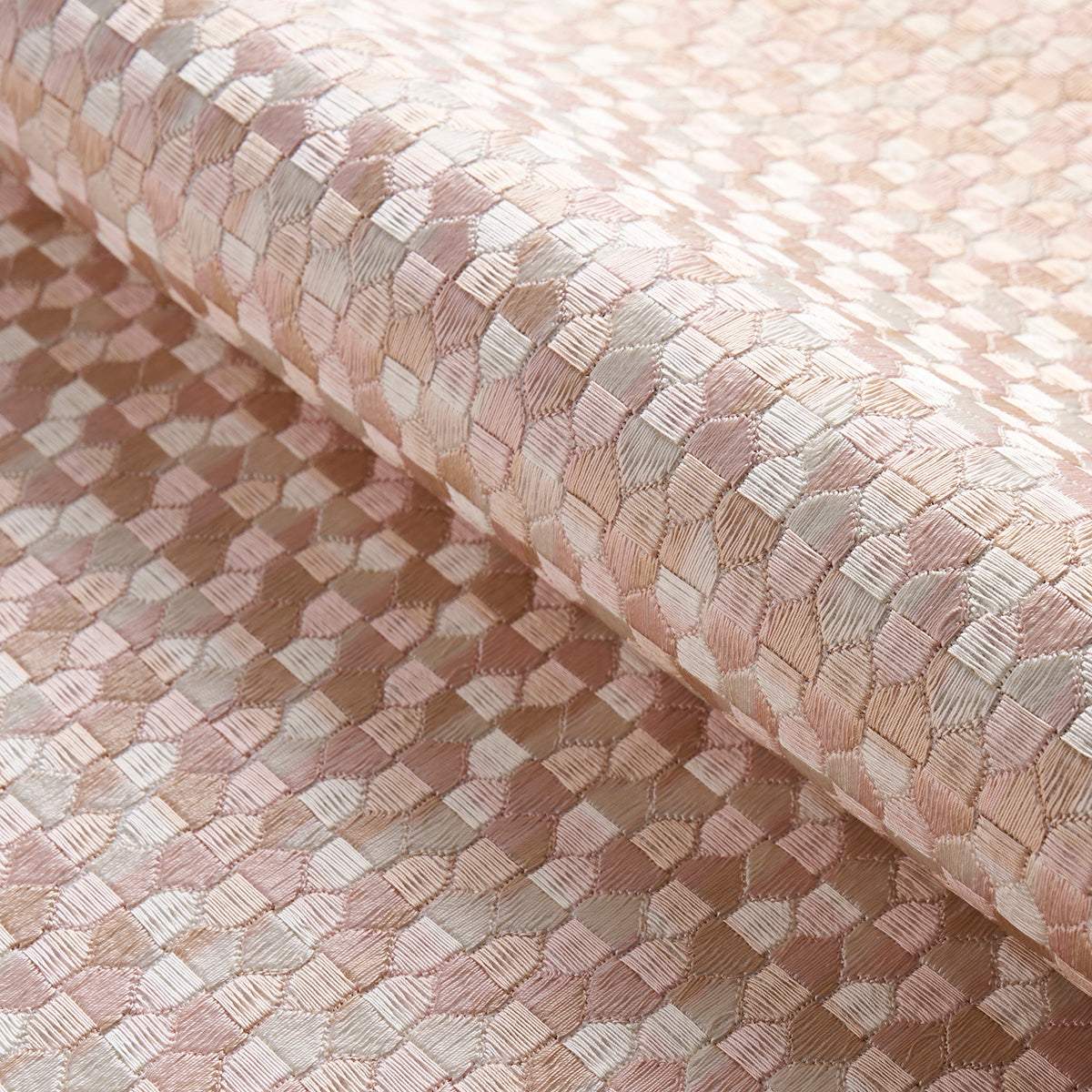 Schumacher Ivins Embroidery Blush Fabric
