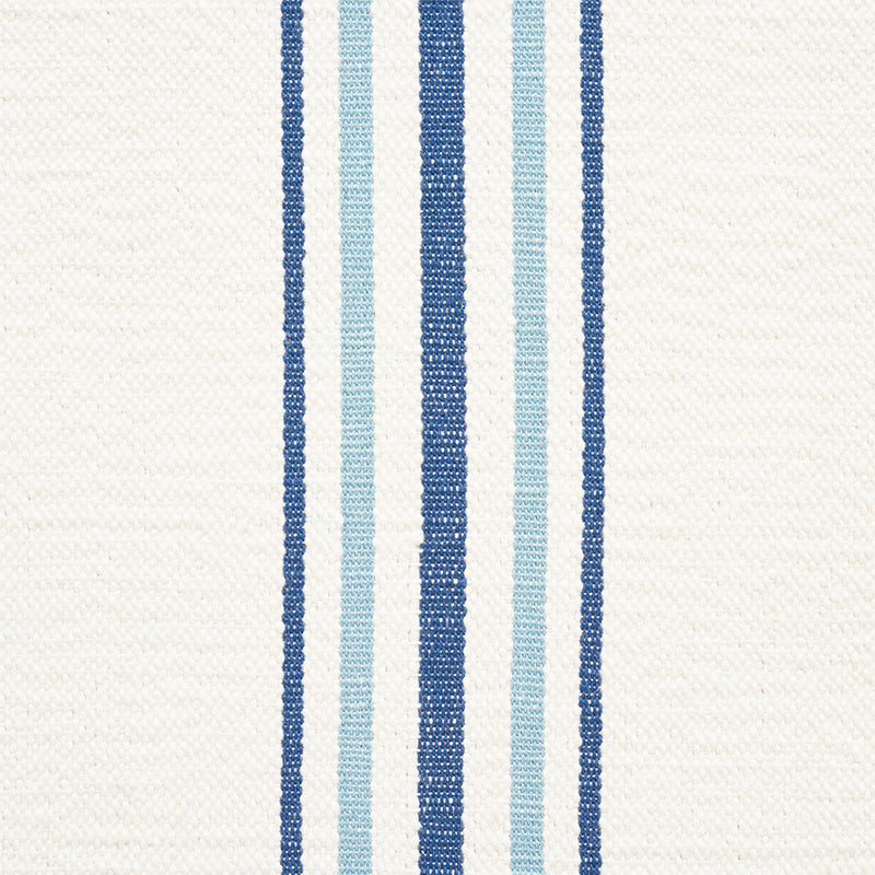 Schumacher Scarset Stripe Blues Fabric - Eade's Wallpaper