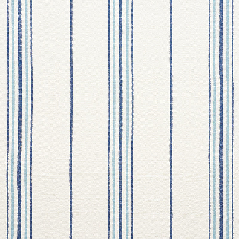 Schumacher Scarset Stripe Blues Fabric - Eade's Wallpaper