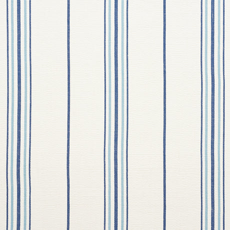 Schumacher Scarset Stripe Blues Fabric - Eade's Wallpaper