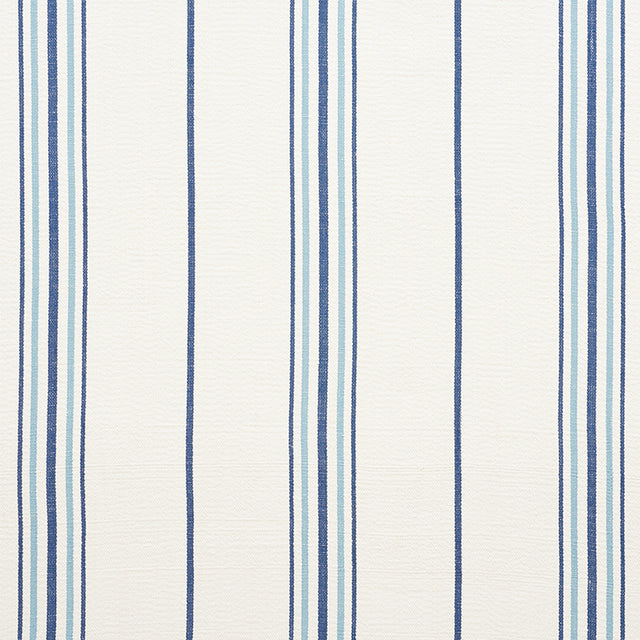 Schumacher Scarset Stripe Blues Fabric - Eade's Wallpaper