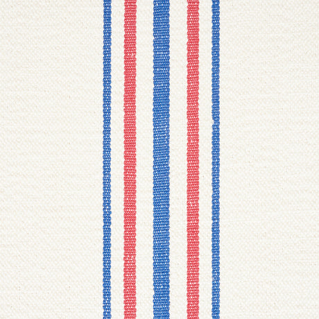 Schumacher Scarset Stripe Blue  & Red Fabric - Eade's Wallpaper