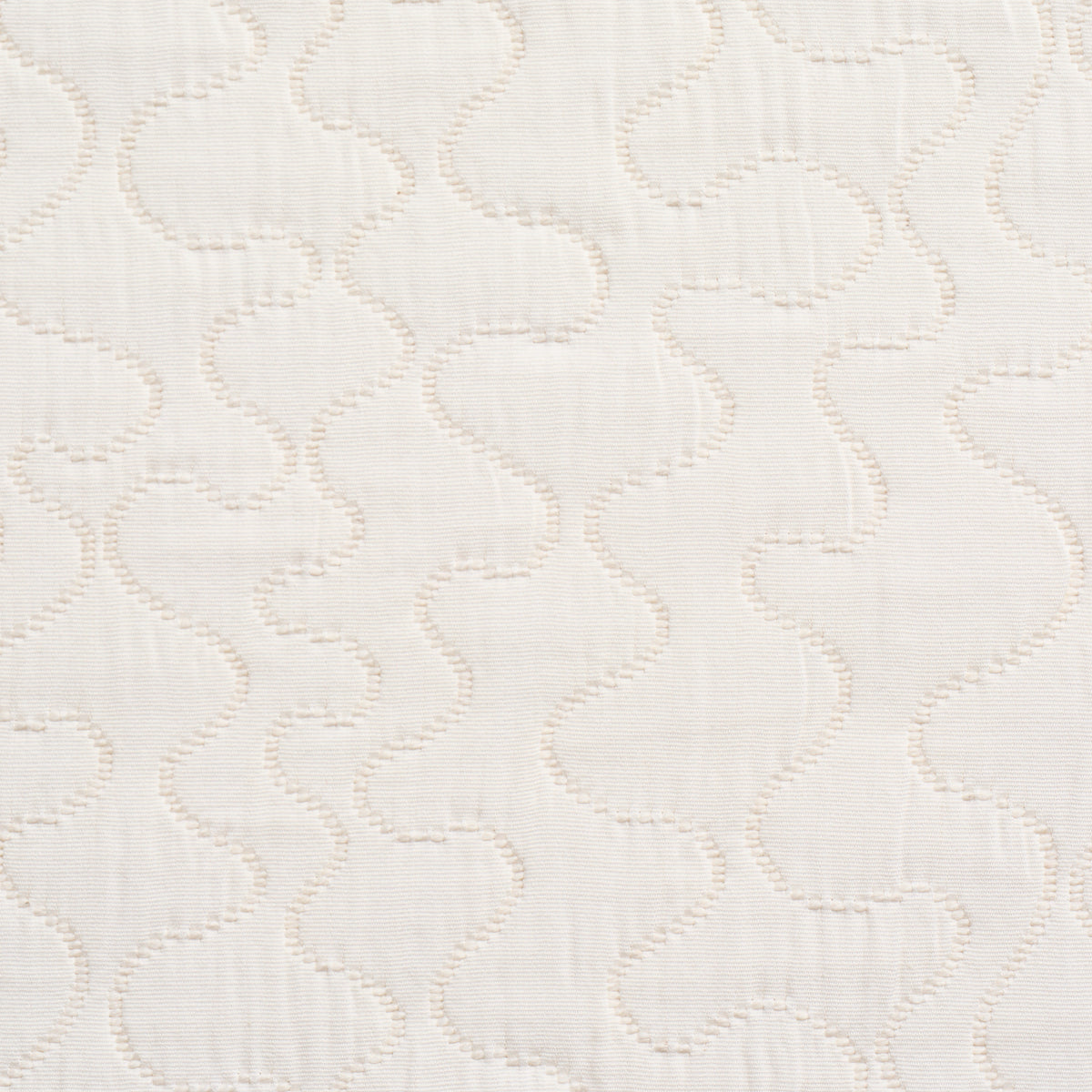 Schumacher La Belle Matelassé Ivory Fabric - Eade's Wallpaper