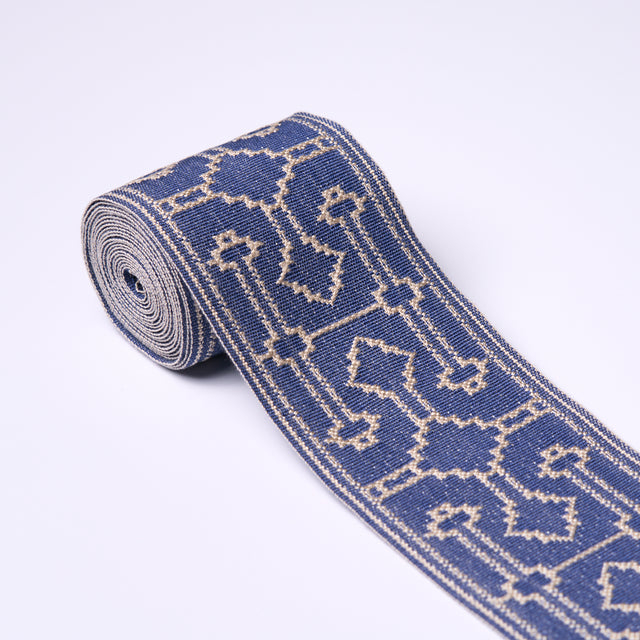 Schumacher 75289 FILBERT TAPE in DENIM Trim - PERENNIAL FAVO