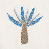 Schumacher Palmetto Beach Embroidery Blue Fabric - Eade's Wallpaper