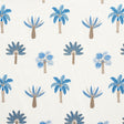 Schumacher Palmetto Beach Embroidery Blue Fabric - Eade's Wallpaper