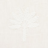 Schumacher Palmetto Beach Embroidery Ivory Fabric - Eade's Wallpaper