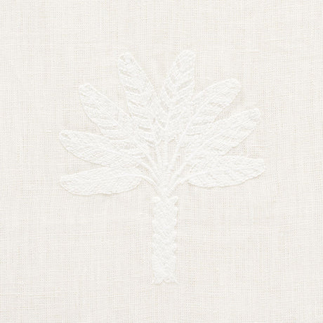 Schumacher Palmetto Beach Embroidery Ivory Fabric - Eade's Wallpaper