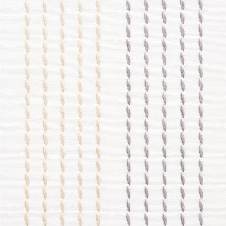 Schumacher Running Stitch Charcoal & Sand Fabric - Eade's Wallpaper