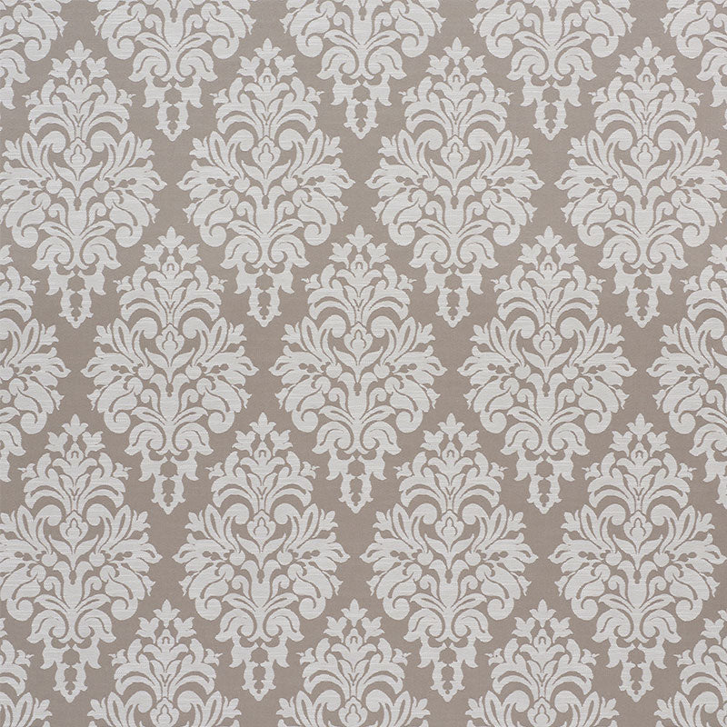 Schumacher Dauphine Damask Indoor/Outdoor Taupe Fabric