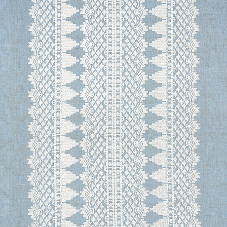 Schumacher Wentworth Embroidery Chambray Fabric - Eade's Wallpaper