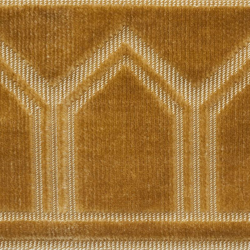 Schumacher 75734 VIZIER VELVET TAPE in GOLD Trim - CUT & PAT