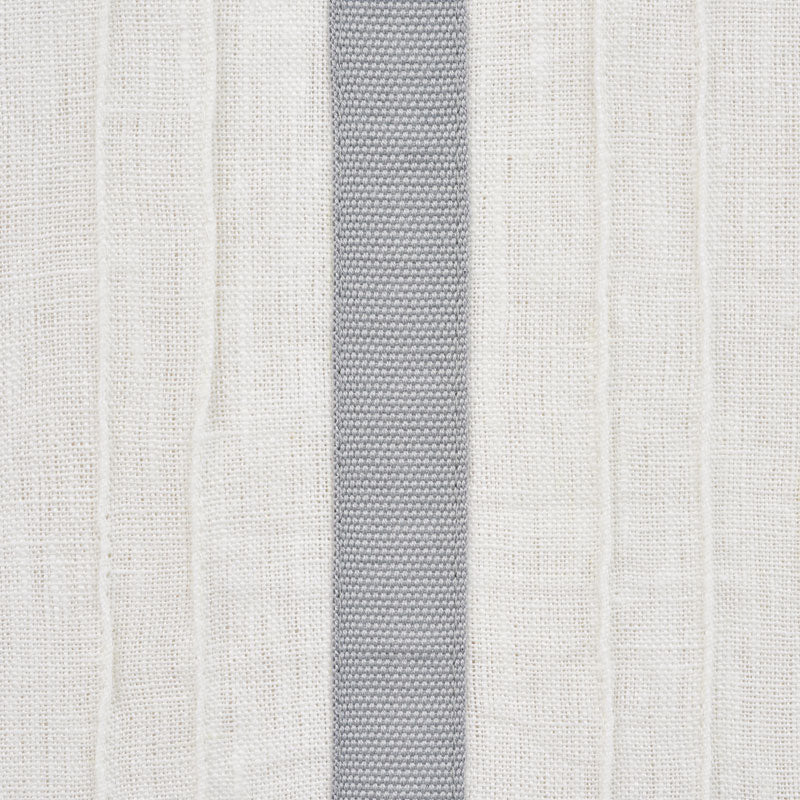 Schumacher 75761 STRIPE APPLIQUÃ‰ SHEER in GREY Fabric - NAT