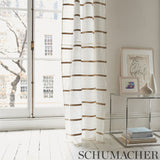 Schumacher 75761 STRIPE APPLIQUÃ‰ SHEER in GREY Fabric - NAT