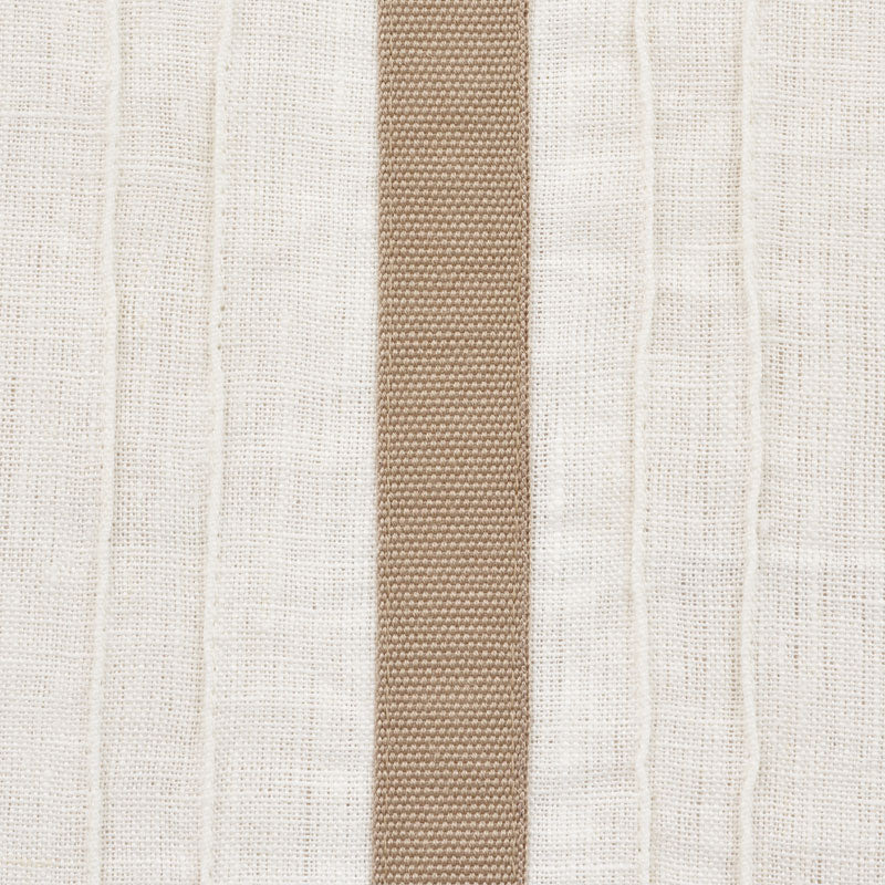 Schumacher 75762 STRIPE APPLIQUÃ‰ SHEER in TAN Fabric - NATU