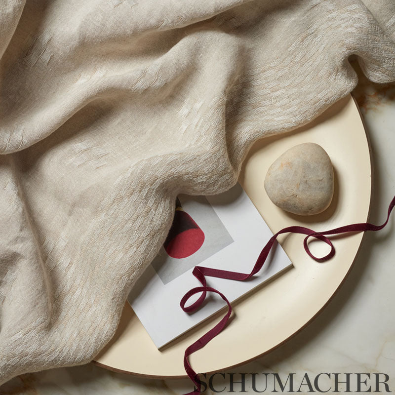 Schumacher 75780 SERENA SHEER in NATURAL Fabric - NATURAL SH