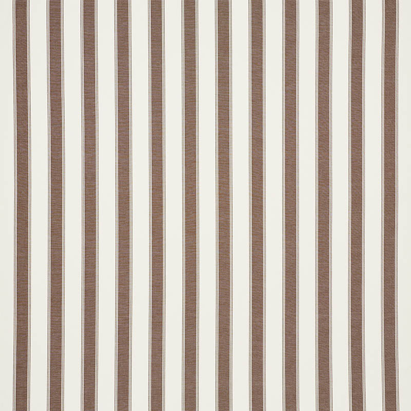 Schumacher Rafe Stripe Berber Brown Fabric - Eade's Wallpaper