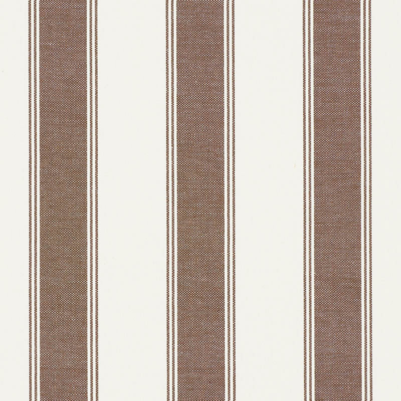 Schumacher Rafe Stripe Berber Brown Fabric - Eade's Wallpaper