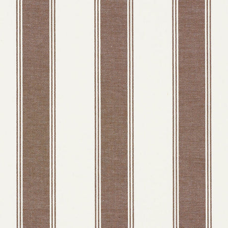 Schumacher Rafe Stripe Berber Brown Fabric - Eade's Wallpaper