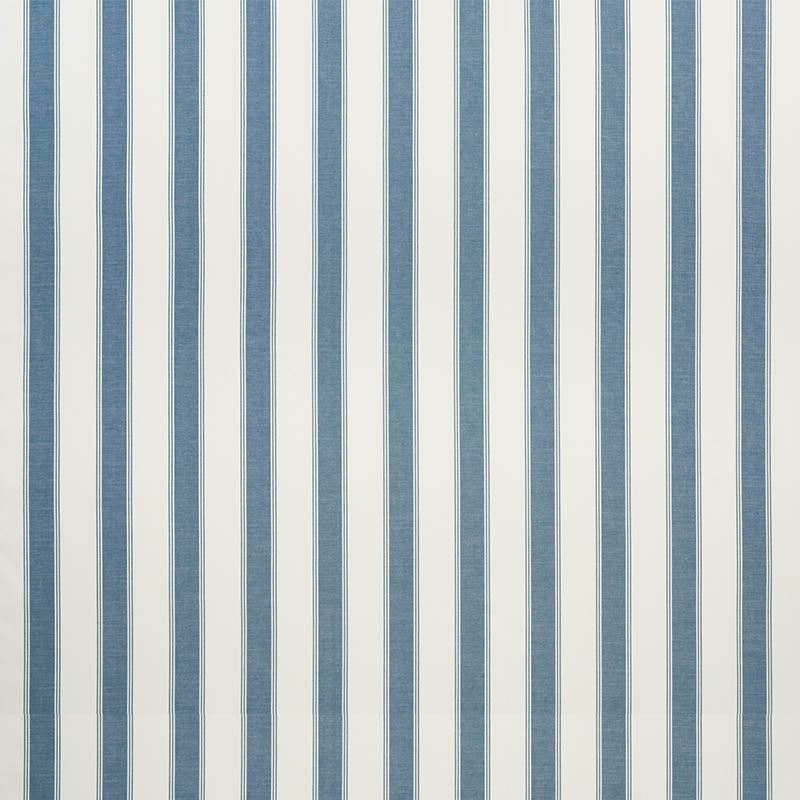Schumacher Rafe Stripe Marine Fabric - Eade's Wallpaper