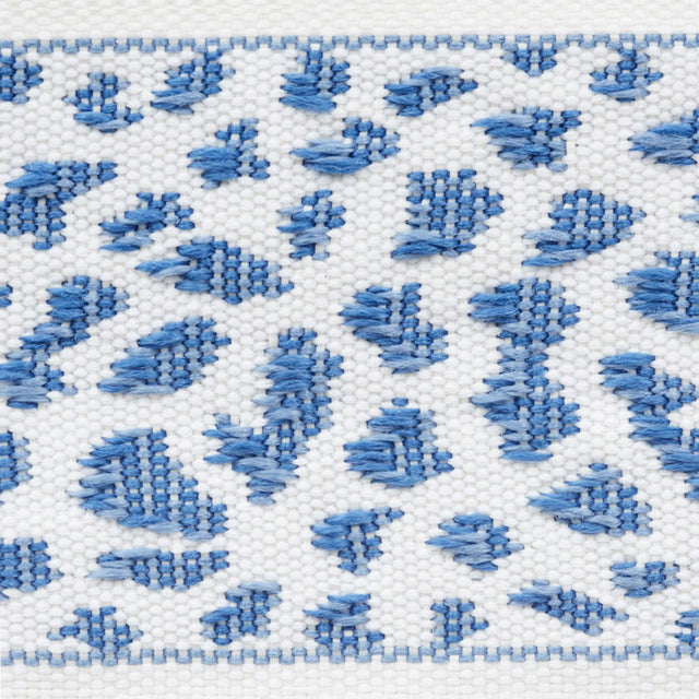 Schumacher 75850 LEOPARD TAPE in BLUE Trim - INDOOR/OUTDOOR: