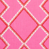 Schumacher Branson Embroidery Pink Fabric