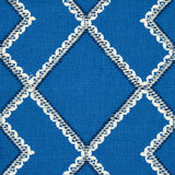 Schumacher Branson Embroidery Blue Fabric