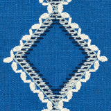 Schumacher Branson Embroidery Blue Fabric