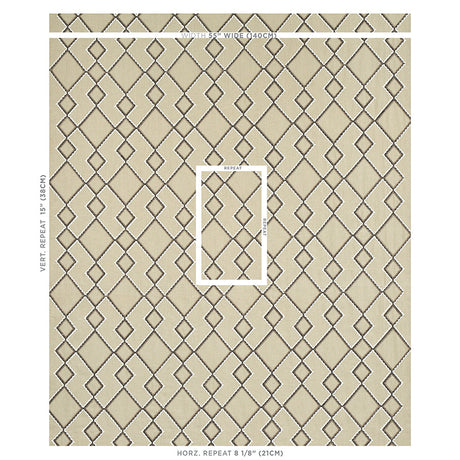 Schumacher Branson Embroidery Taupe Fabric