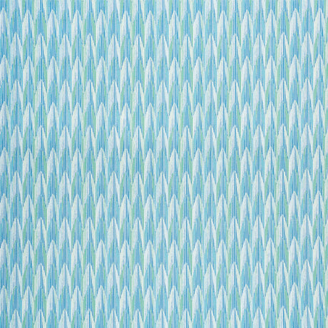Schumacher Verdant Indoor/Outdoor Aqua & Leaf Fabric - Eade's Wallpaper