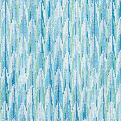 Schumacher Verdant Indoor/Outdoor Aqua & Leaf Fabric - Eade's Wallpaper