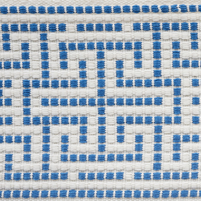 Schumacher 75950 MAZE TAPE INDOOR/OUTDOOR in BLUE Trim - IND