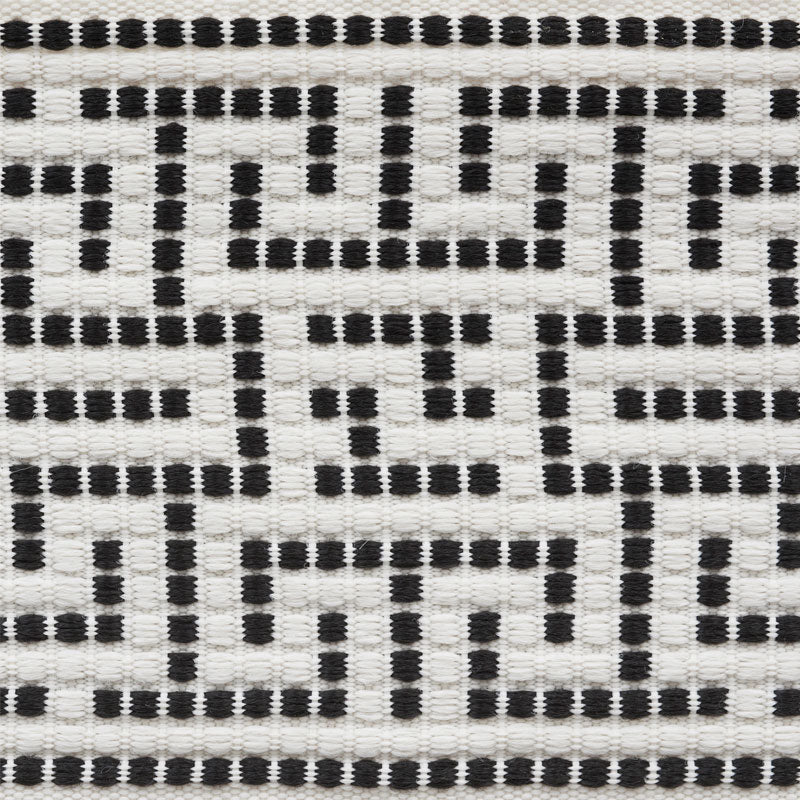 Schumacher 75952 MAZE TAPE INDOOR/OUTDOOR in BLACK Trim - IN
