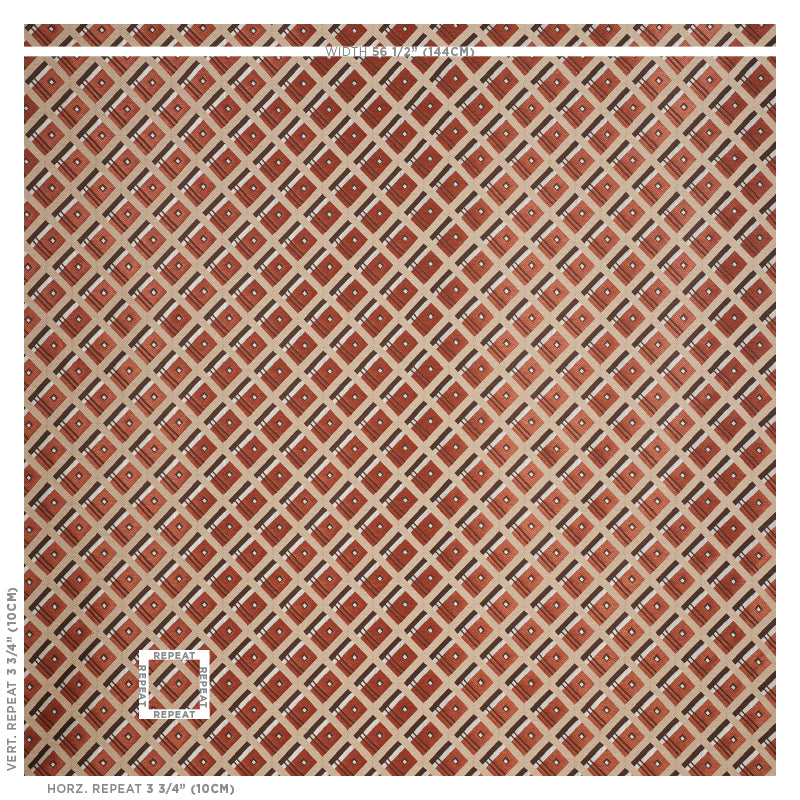 Schumacher Legrad Argyle Cognac Fabric - Eade's Wallpaper