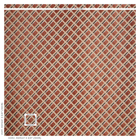 Schumacher Legrad Argyle Cognac Fabric - Eade's Wallpaper